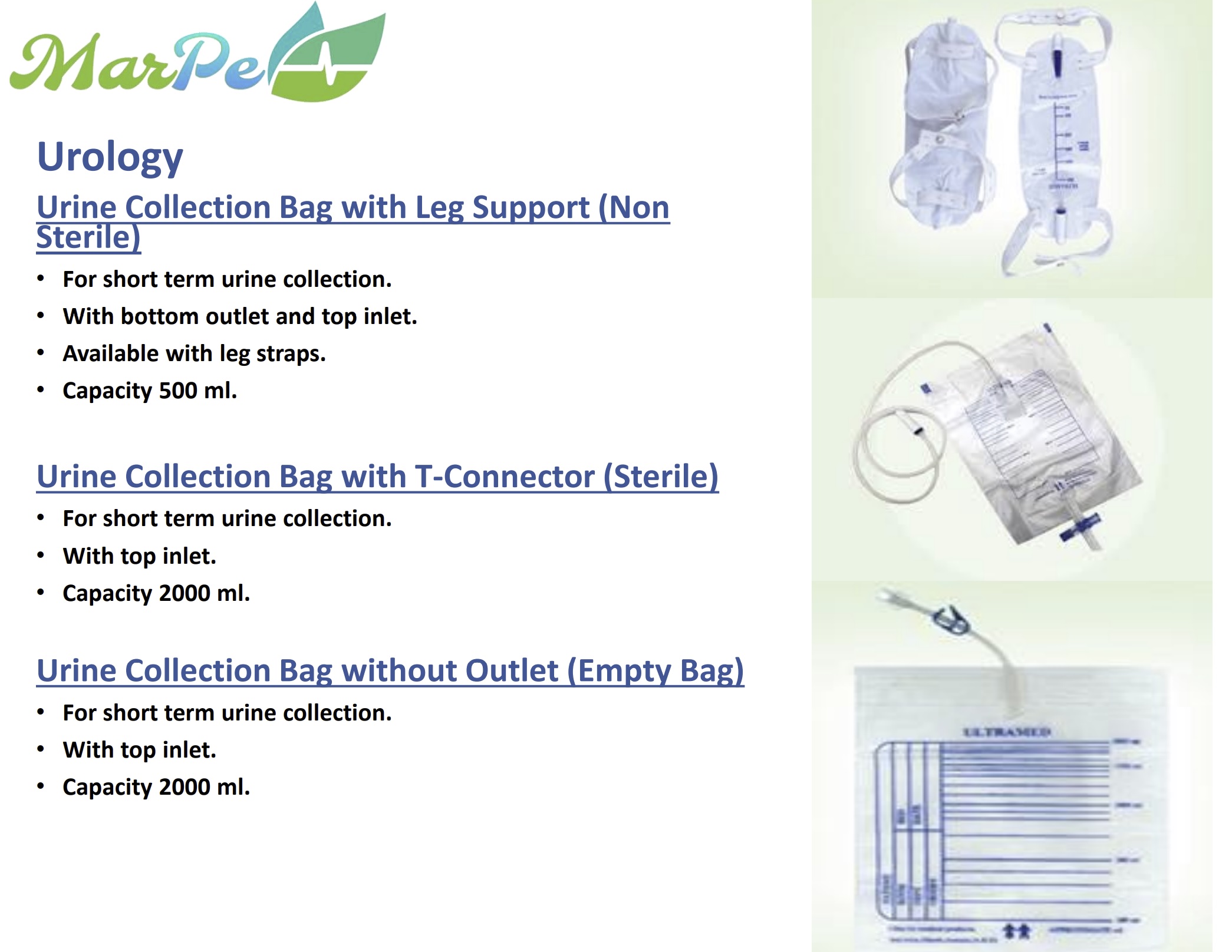 Urine Collection Bag Leg support & T-connector